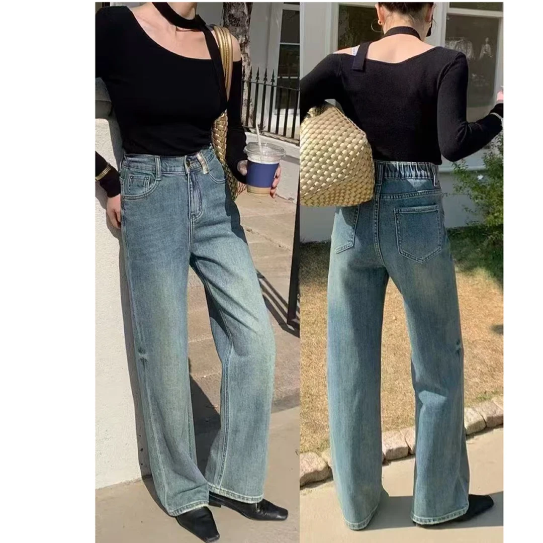 【锦衣服饰】QQ 91052宽松高腰直筒裤