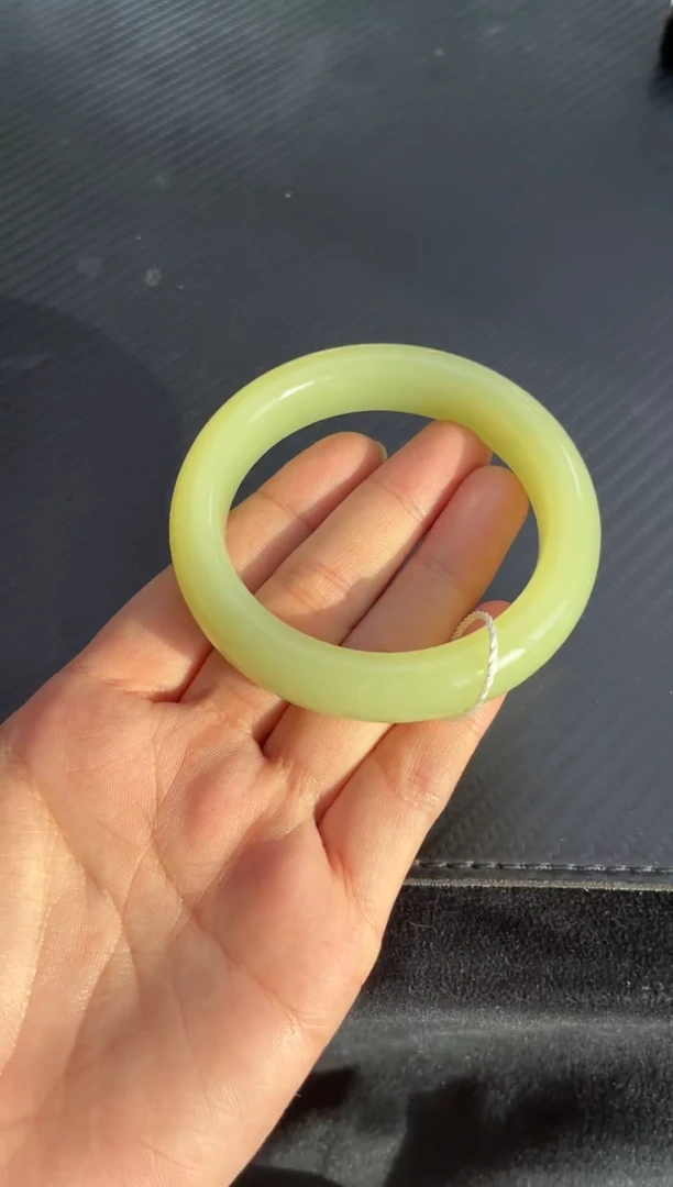 未镶嵌手镯和田玉（黄玉）若羌安徽矿老坑料手镯54+留白皮微色差