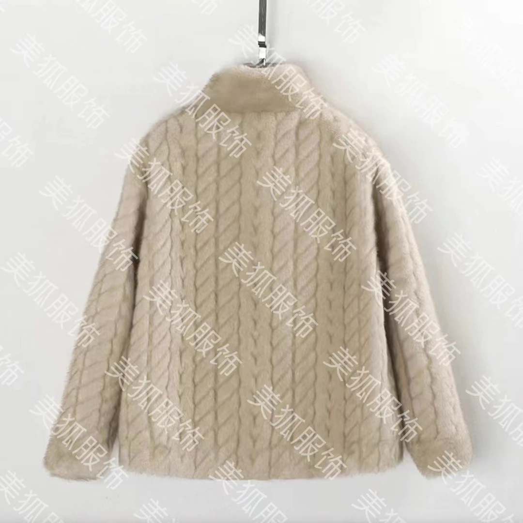 2023立领短款冬季麦穗雪花扣百搭上衣女外套