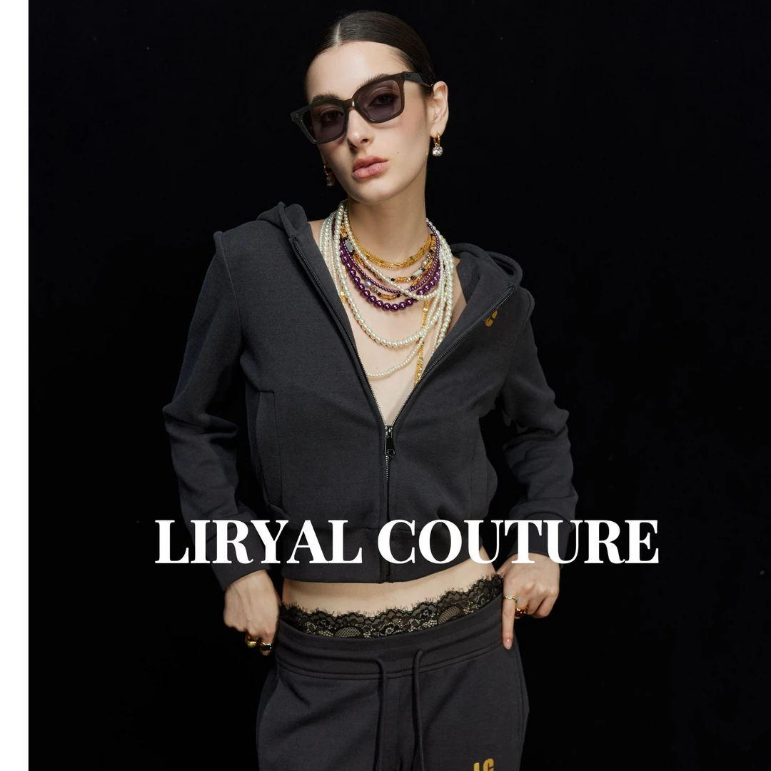 LIRYALCOUTURE黄昏灰蕾丝烫金运动套装已申请原创保护盗版必究