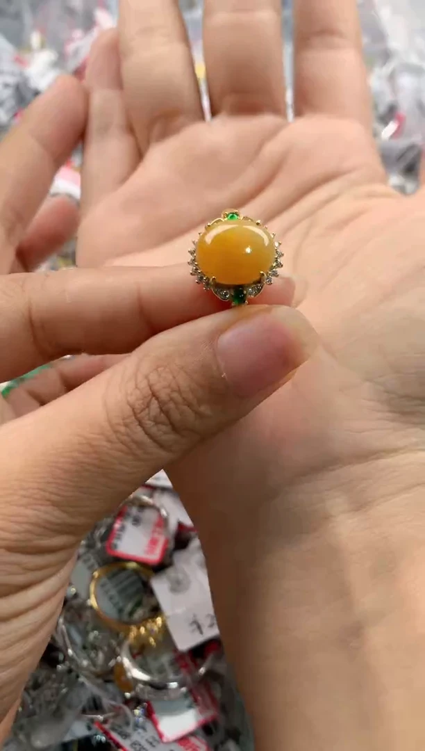 银S925镶嵌戒指翡翠1111----8