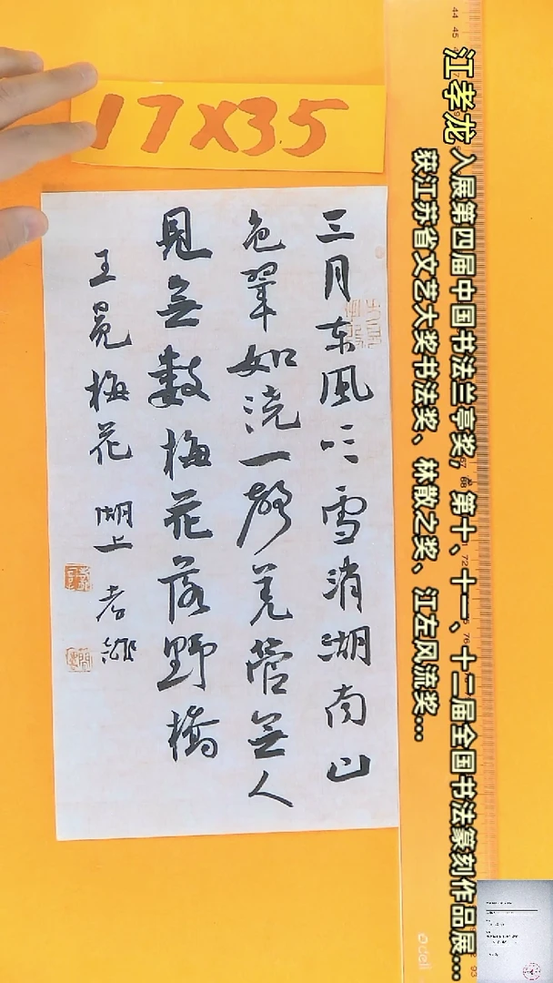 【闪购商品】书法江孝龙书法作品王冕梅花17*35