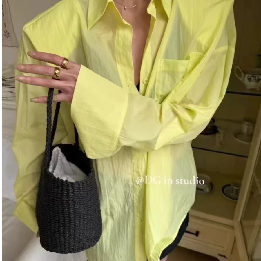 JXMM 韩国东大门 2025夏季慵懒长袖衬衫