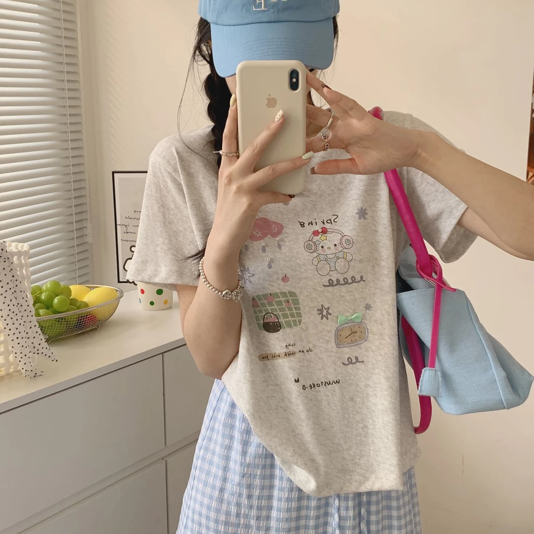 A1605 珍珠雨kitty猫短袖T恤