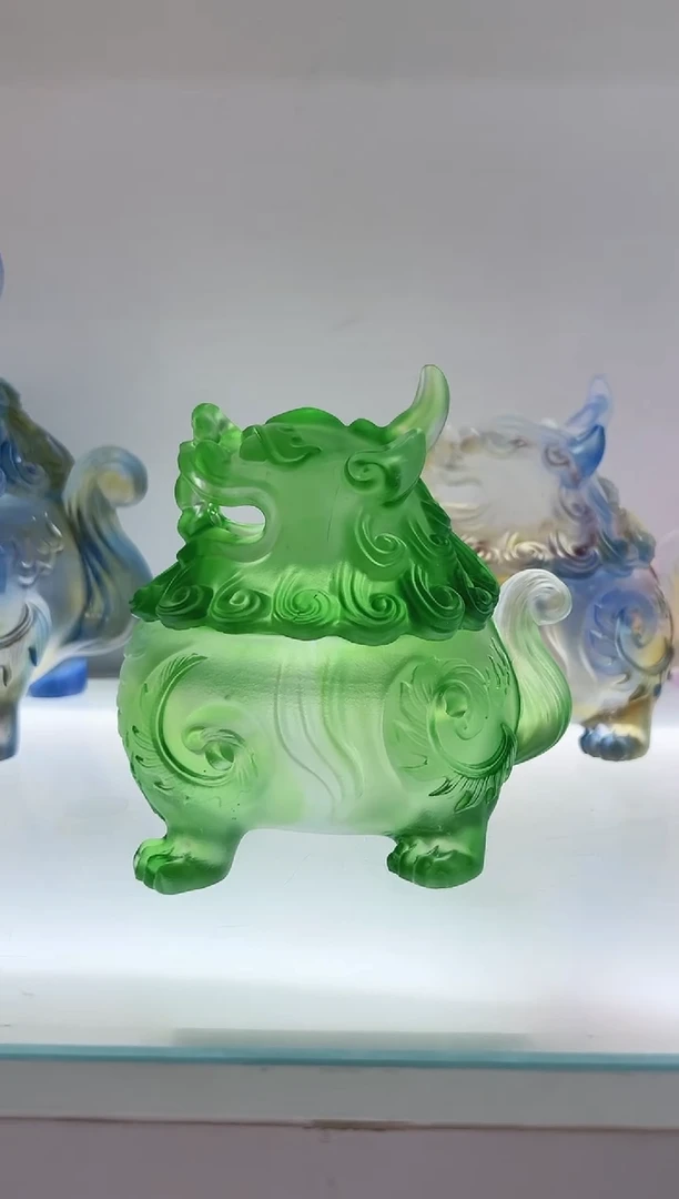 手工艺品琉璃古法琉璃中号狻猊香炉