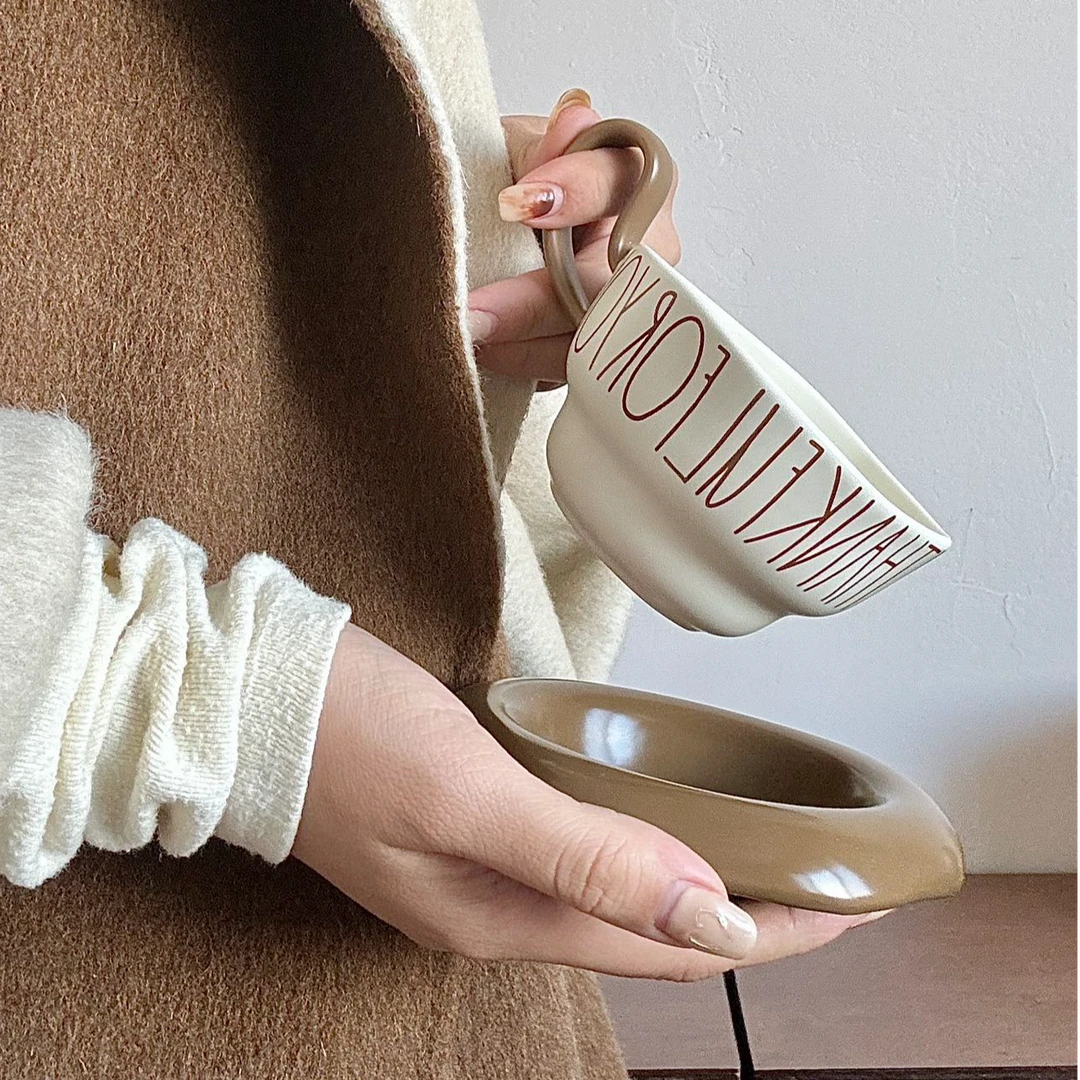 咖啡杯碟套装高档精致情侣对杯生日礼物陶瓷马克杯下午茶拉花杯碟