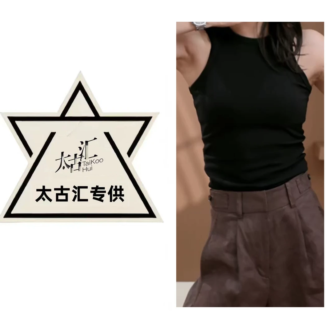 "简约必备" 棉 夏季女款简约纯色砍袖背心打底上衣 C5187