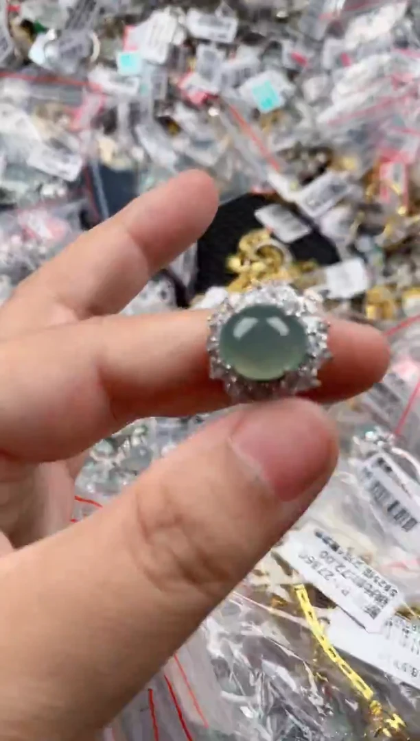 银S925镶嵌戒指翡翠555   8