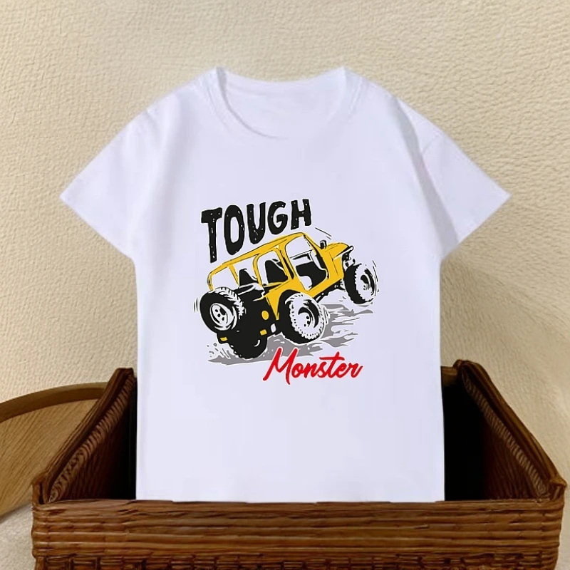 重磅纯棉短袖欧美风越野车男女夏季T恤半袖上衣印花宽松休闲帅气