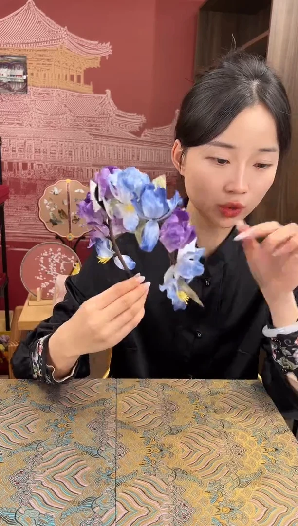 【闪购商品】刺绣 非遗绒花（发饰）
