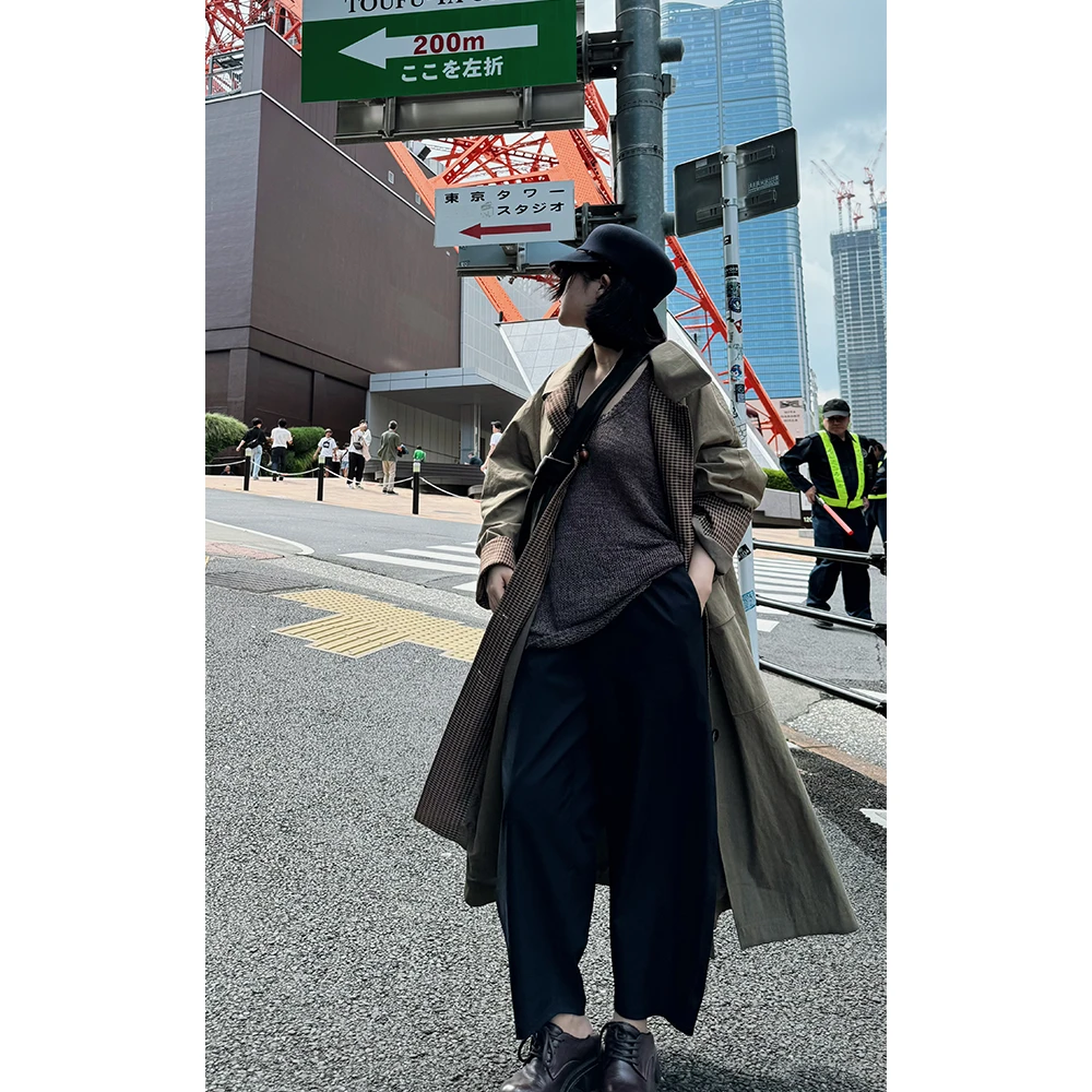 LA CALLA好穿裤2.0藏蓝色黑色白色宽松时尚弧廓形休闲裤OY51-2076