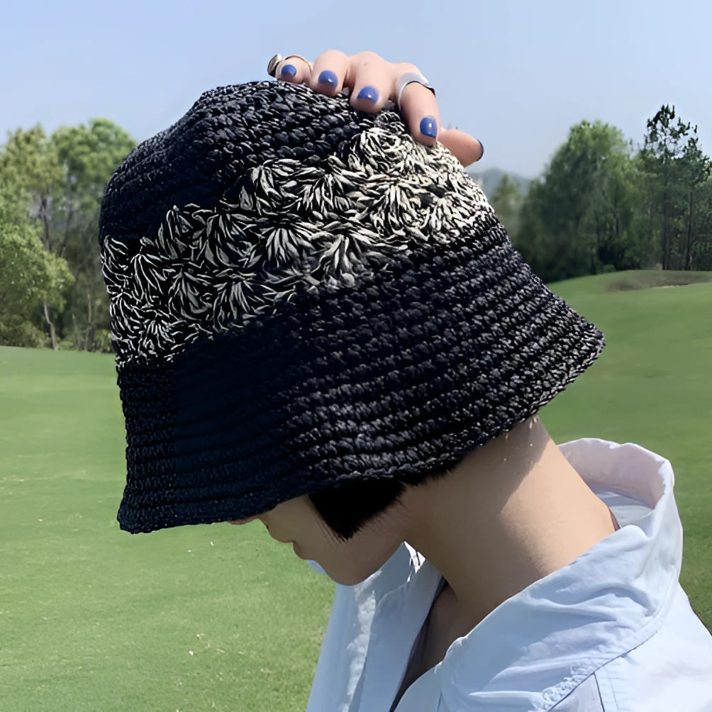 MISSKOI草编编织镂空情侣夏季大头围帽子帽子女款2025款网红款