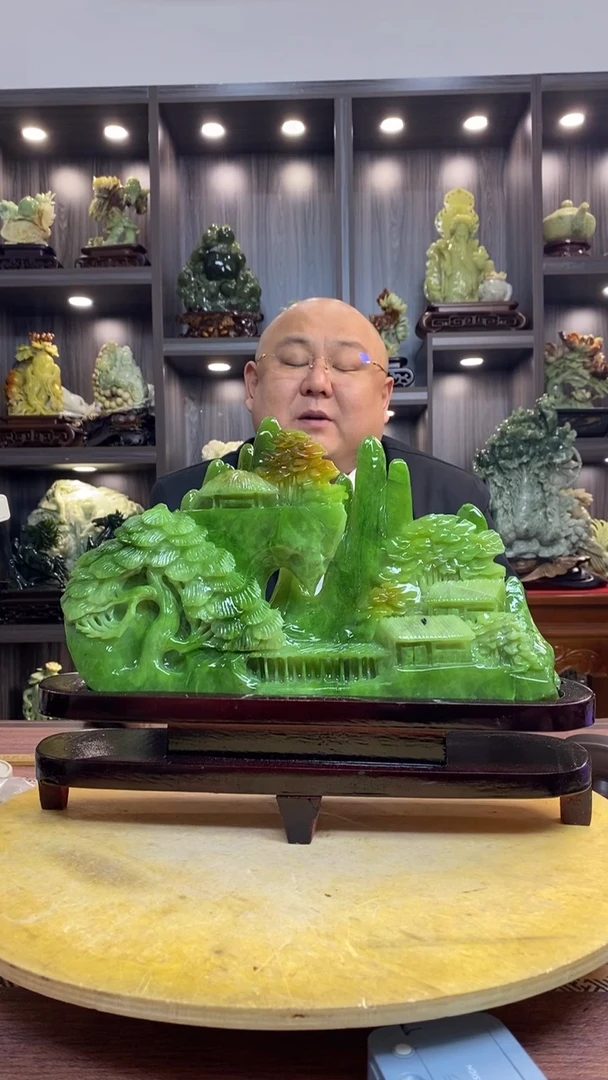 玉卍****卐玉岫岩料手工雕刻摆件居家装饰送礼一物一图