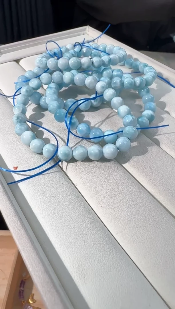 针钠钙石（海纹石）未镶嵌手链海纹7m+素圈发货多样性发其一