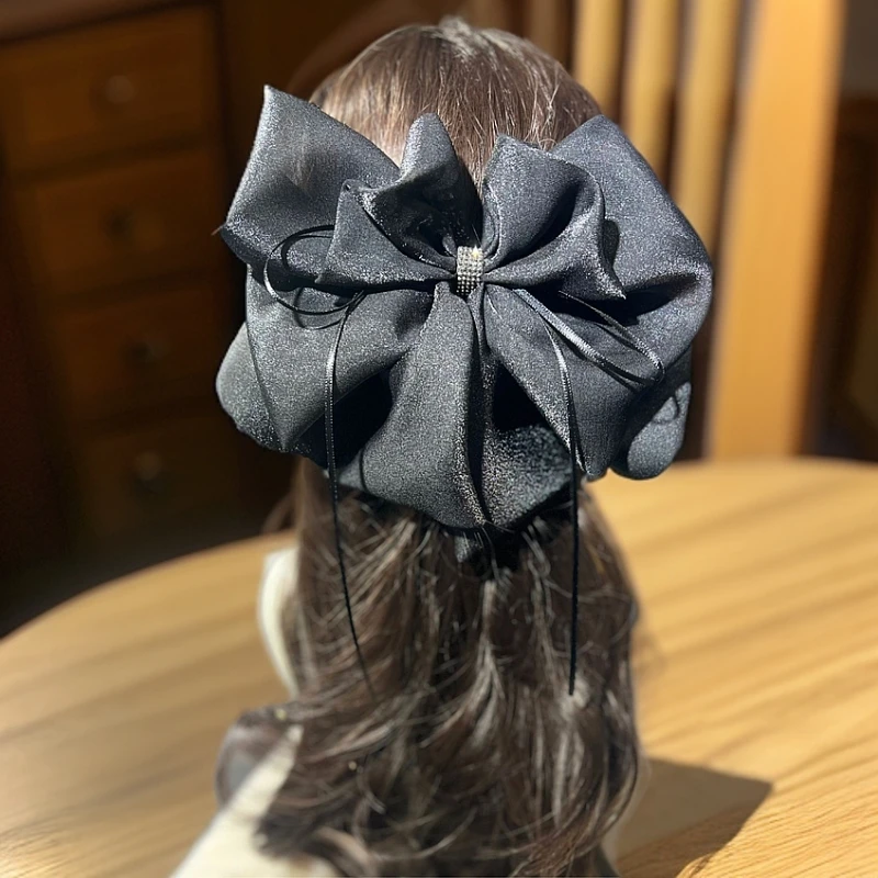 法式温柔显脸小显发量后脑勺盘发发夹头饰气质蝴蝶结抓夹发饰女