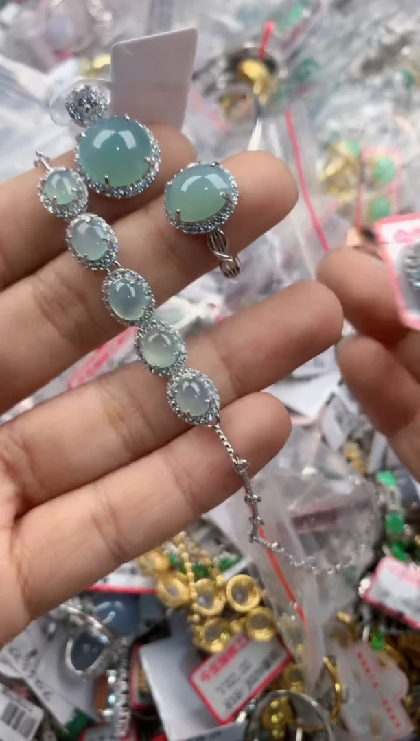 银S925镶嵌戒指翡翠4444-----4