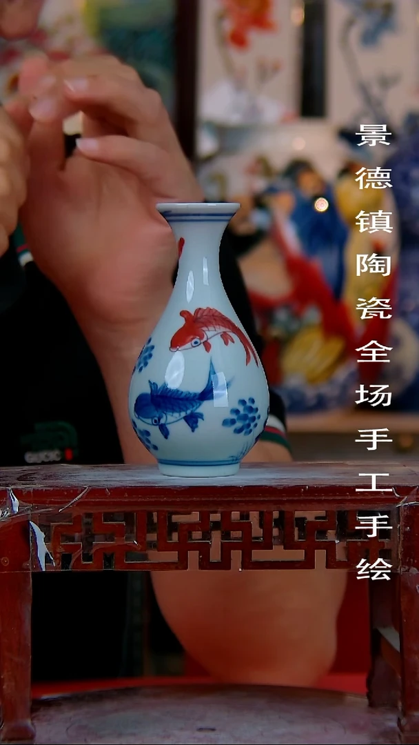 摆件景德镇陶瓷 手工手绘