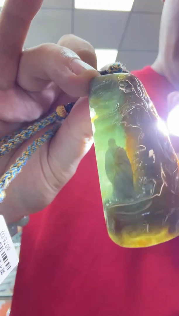 未镶嵌挂件翡翠A货翡翠孤品国雕谢林工