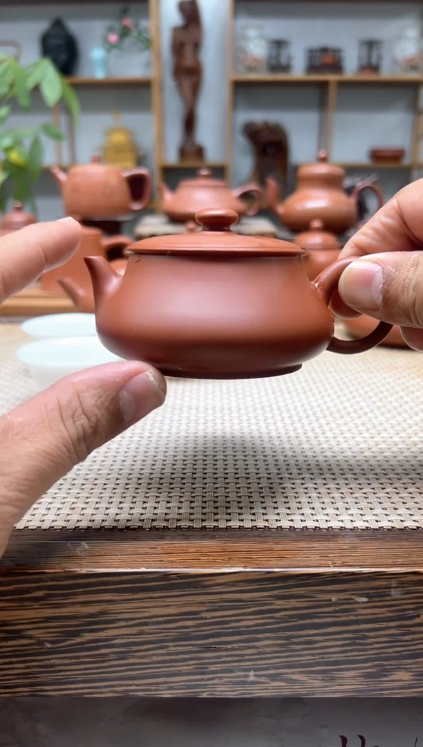 向**鹰原矿朱泥全手 明炉 120cc