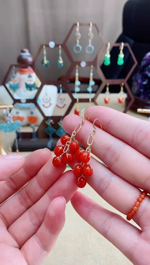 未镶嵌耳钉玛瑙/玉髓12