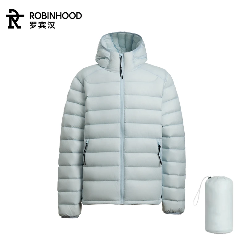 罗宾汉2026新款服饰新款排骨羽绒服白鸭绒连帽保暖加厚防风简约
