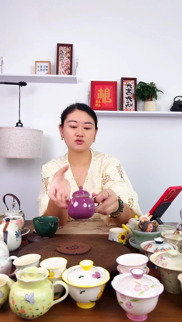 老板娘福利紫色钧窑茶壶