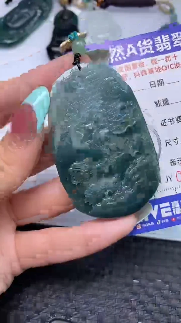 翡翠未镶嵌颈饰4644