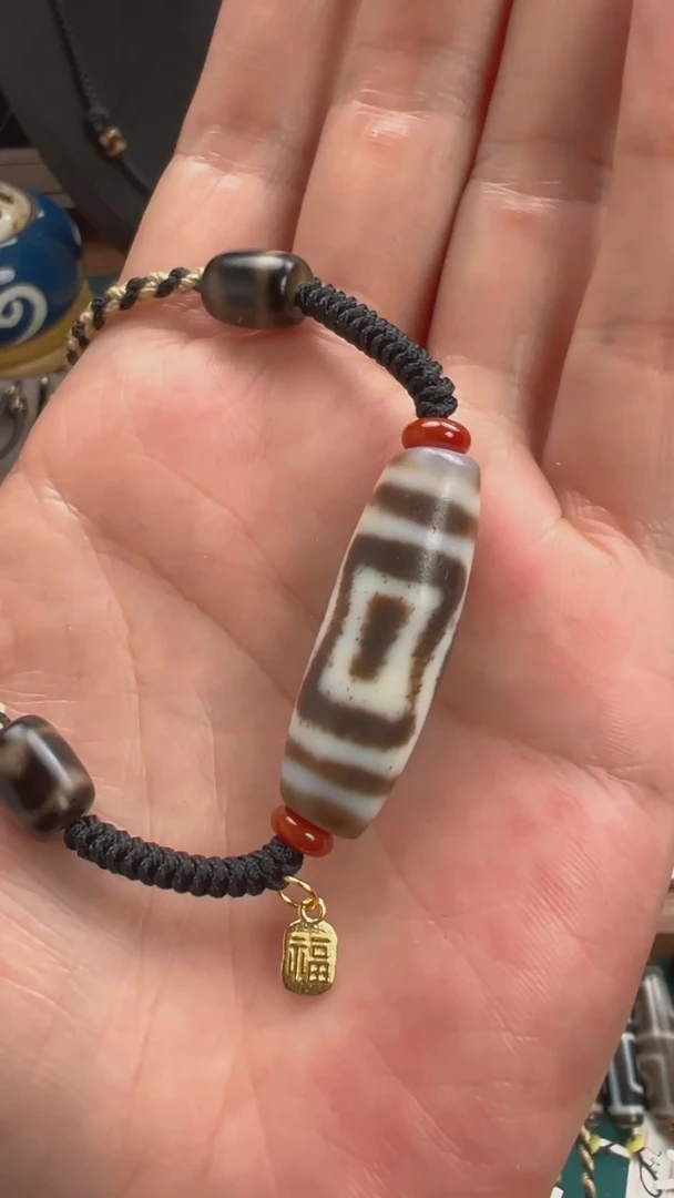 玛瑙/玉髓颈饰未镶嵌小卢全手工玛瑙天珠