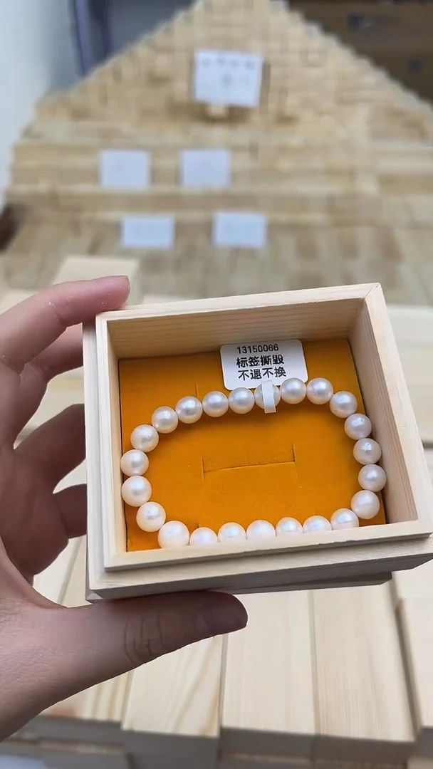 银S925镶嵌淡水珍珠天然珍珠素珠手链