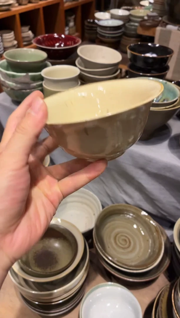 瓷片花*589 燕麦反口碗2个