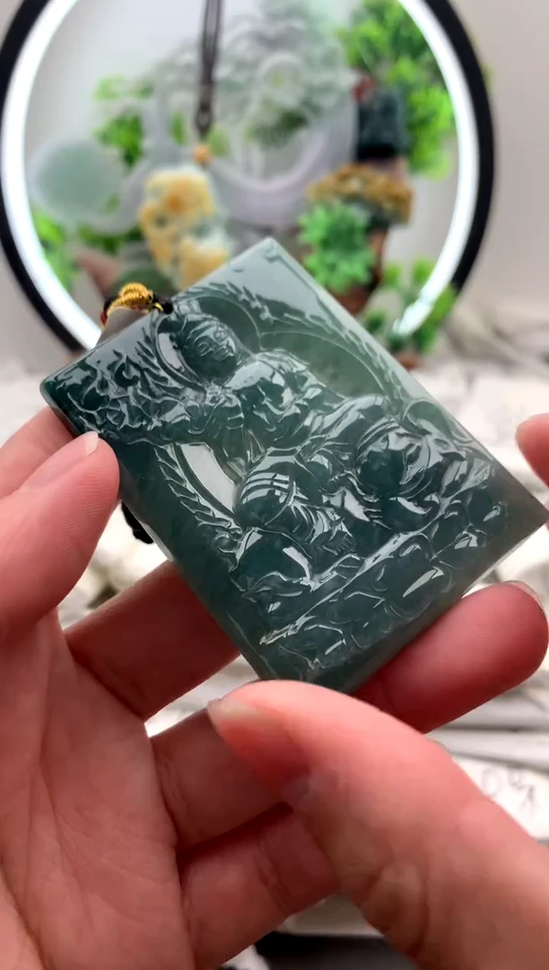 【闪购商品】翡翠颈饰18K金镶嵌普贤【品质一般能接受再拍】