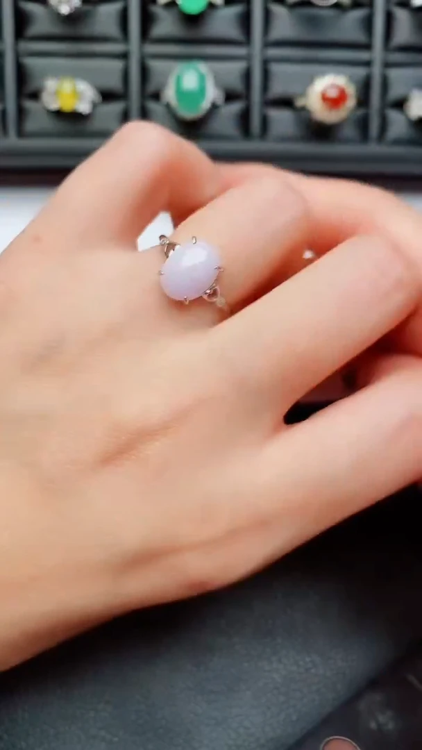 银S925镶嵌戒指翡翠...