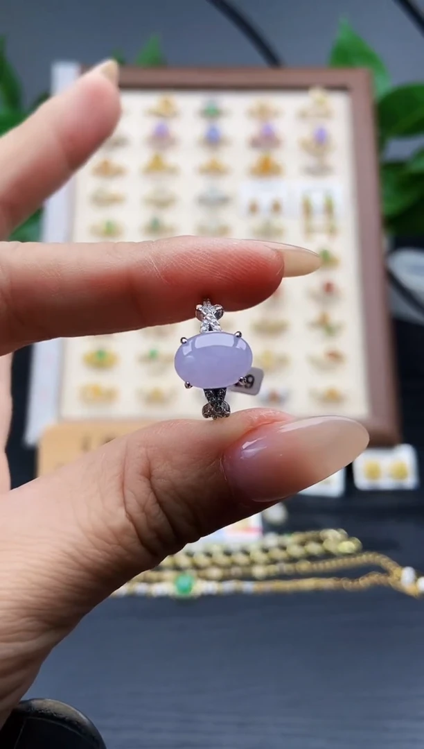 银S925镶嵌戒指翡翠12