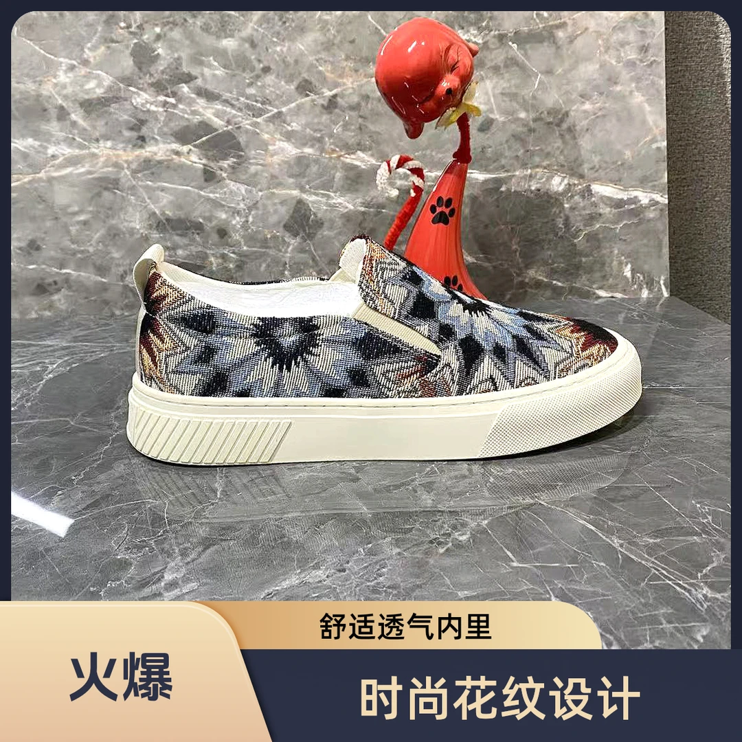 （帆布立体提花857310）欧洲站时尚夏季透气板鞋爆款一脚蹬懒人鞋