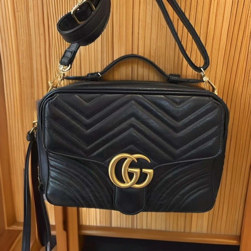 95新 GUCCI/古驰  黑色 手提斜挎包 1225 0798