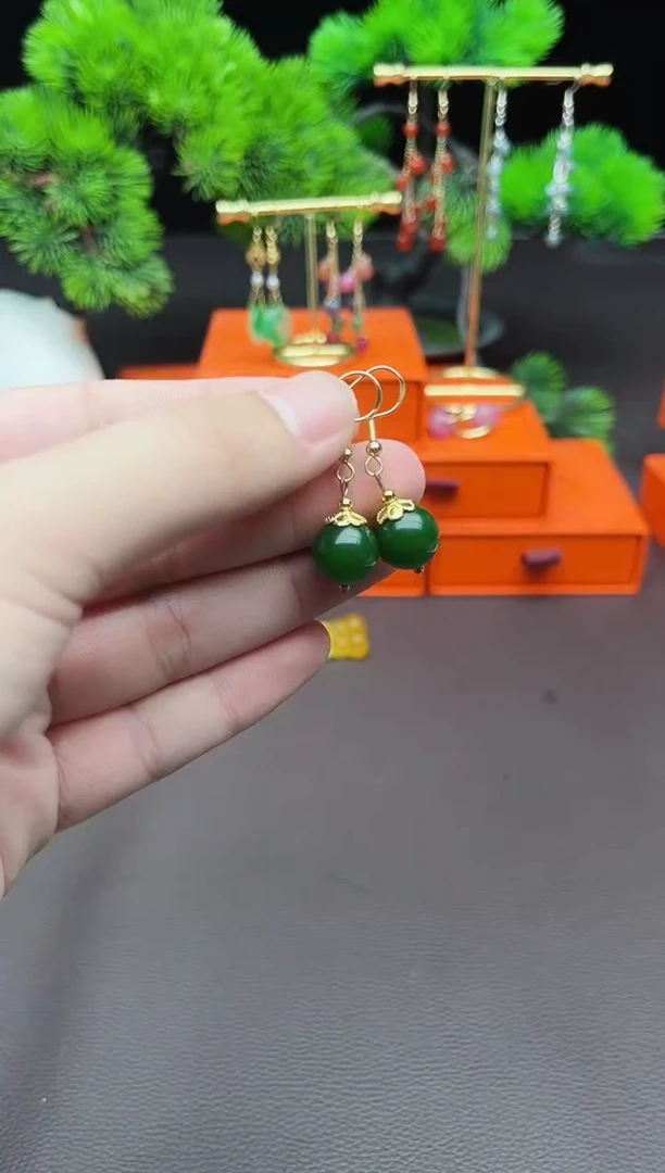 玛瑙/玉髓耳饰银S925镶嵌438