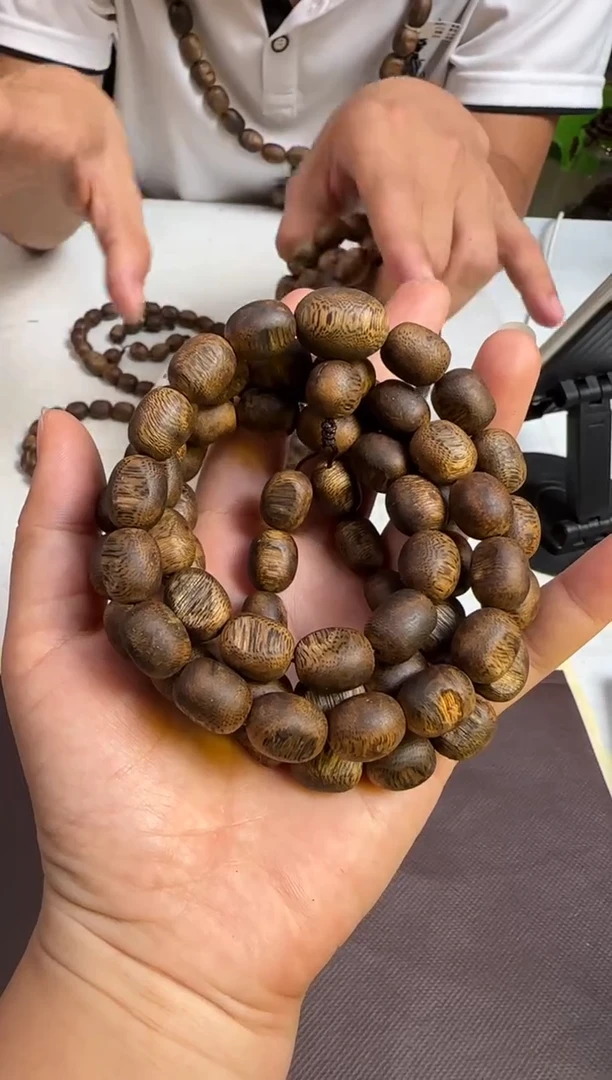 沉香手串99沉海南尖峰岭老白棋留疤长串40g+多样性发1