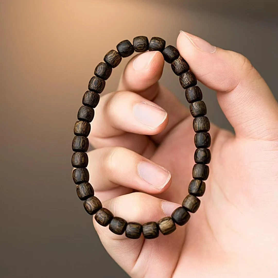 野生芽庄多C多亿雷料白棋沉水7*8单圈沉香木（纹理随型发其一）