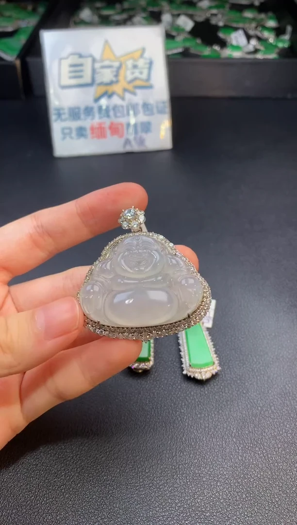 翡翠银S925镶嵌颈饰翡翠