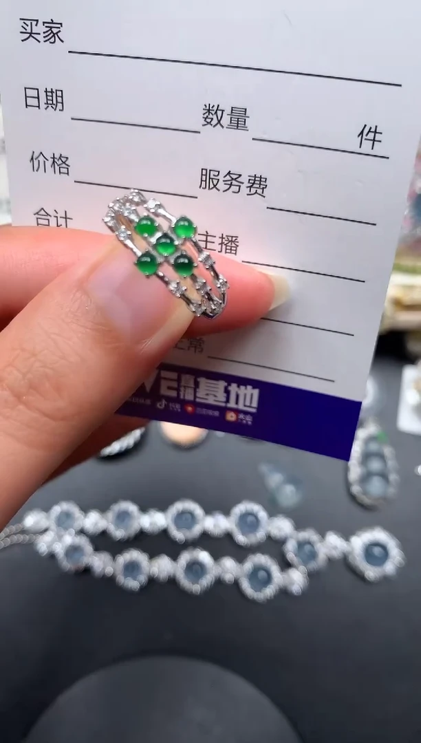 银S925镶嵌戒指翡翠17