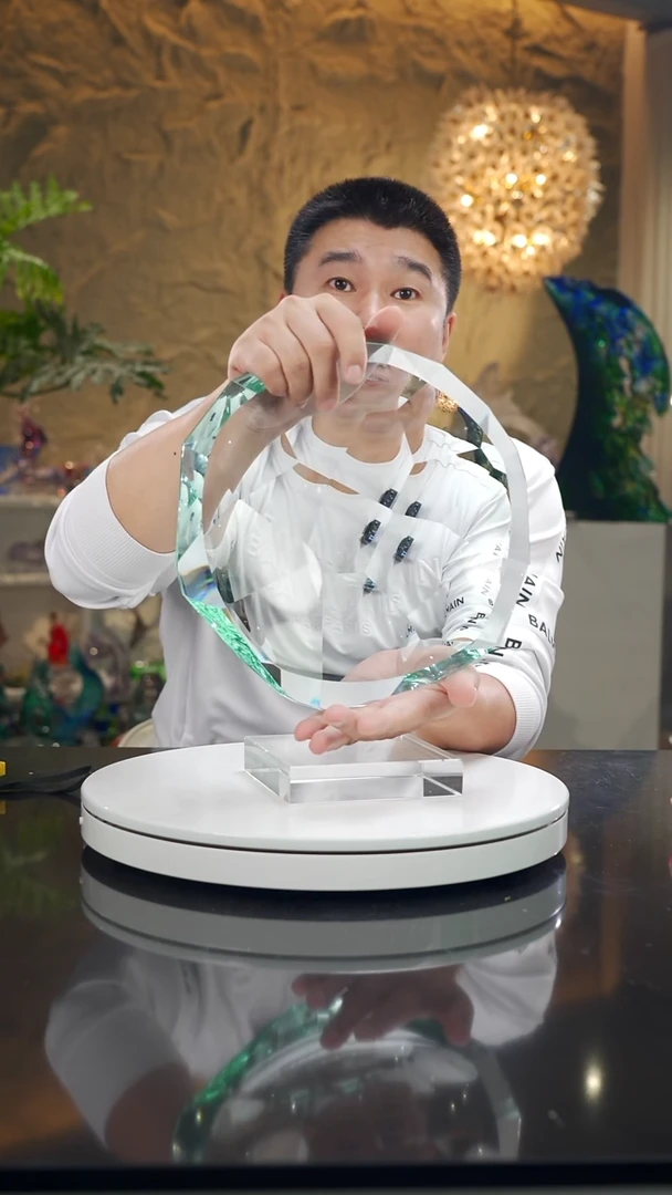 摆件福利湖水绿不规则切面果盘