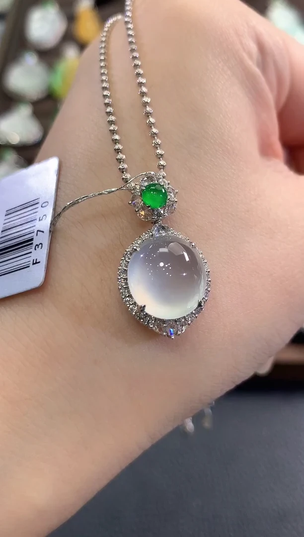 吊坠(不含链)18K金镶嵌翡翠g59