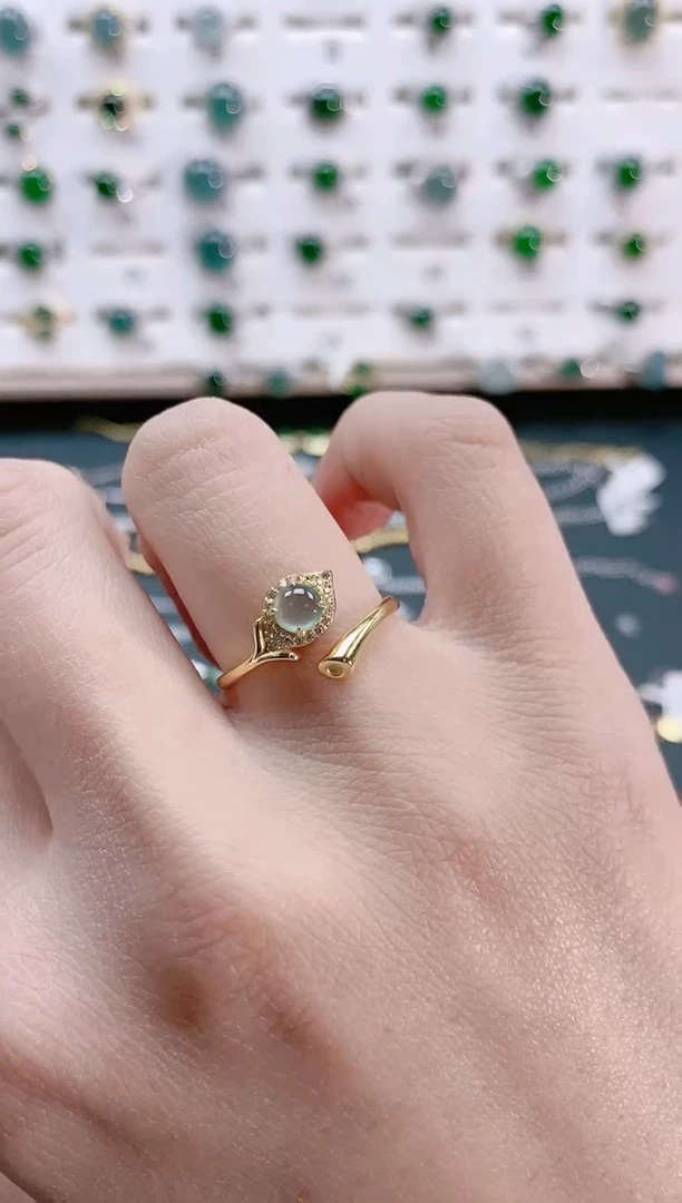 【闪购商品】翡翠戒指银S925镶嵌天然翡翠