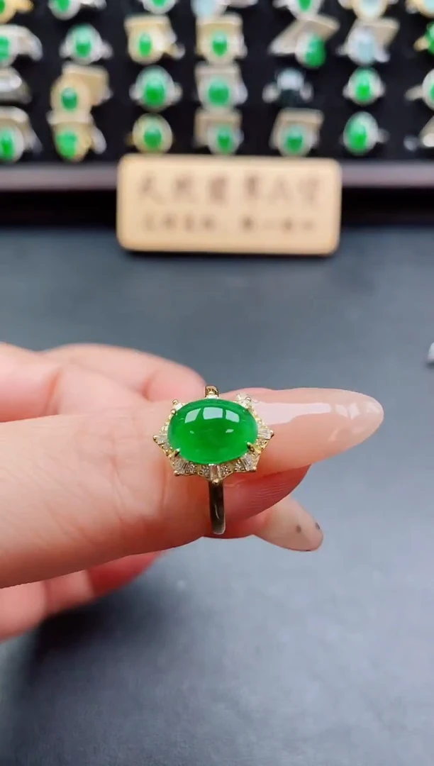 银S925镶嵌戒指翡翠121