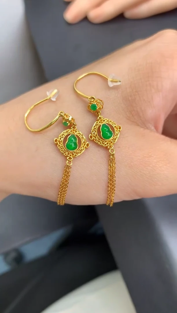 翡翠18K金镶嵌颈饰模式推广期48小时鉴赏期