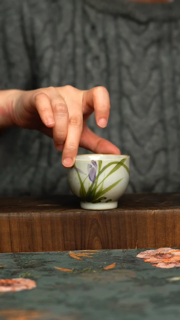 杯釉下彩手工手绘同款陶器