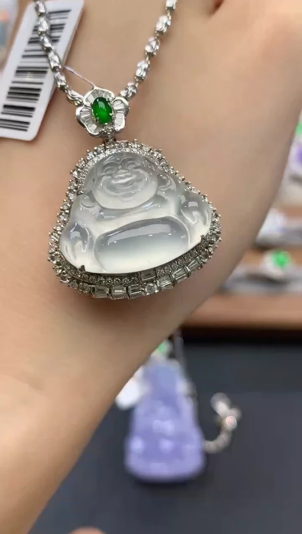 吊坠(不含链)18K金镶嵌翡翠q260