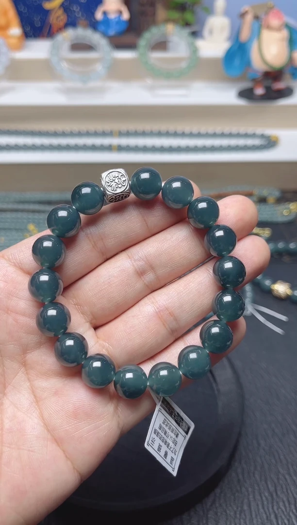 未镶嵌手串翡翠天然危地马拉翡翠A货手串卡12左右