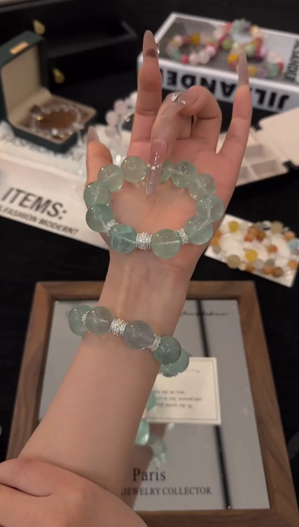 合金手链水晶绿萤石x3540