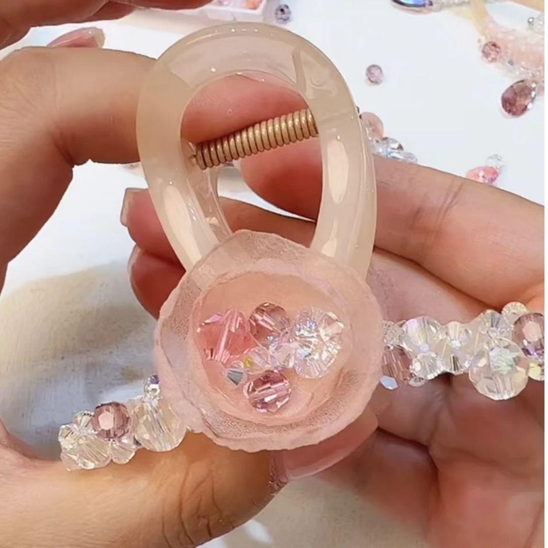 FUXI/福熙系列精品原创设计手工粉色十三公分抓夹